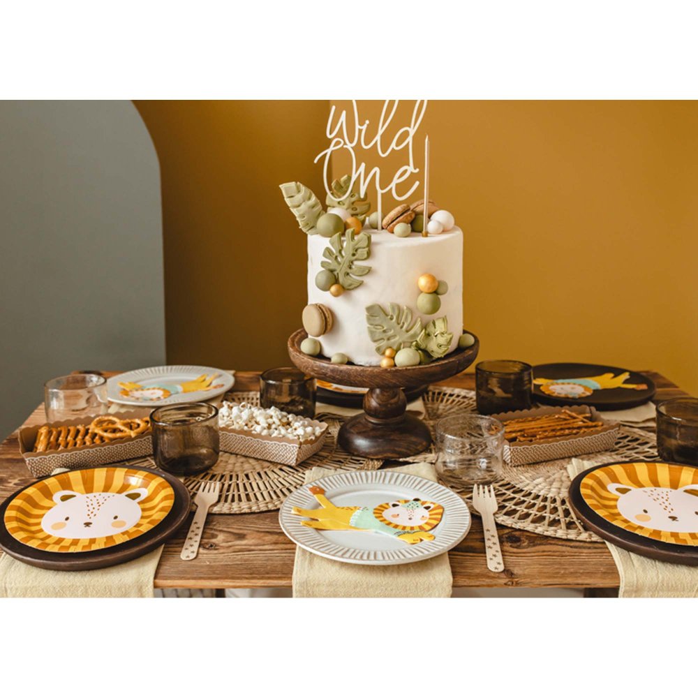 lion themed paper plates – circus party supplies for children