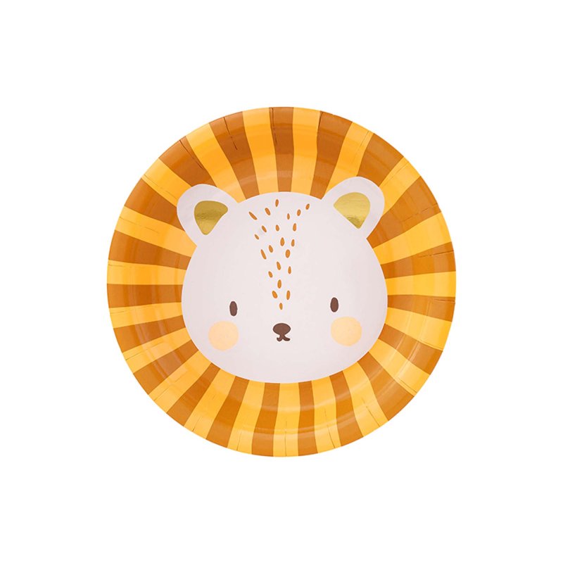 lion themed paper plates – circus party supplies for children