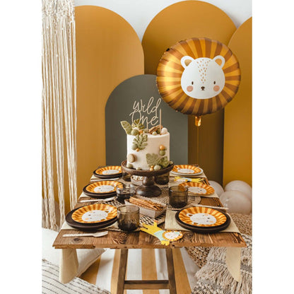 striped lion circus party plates – kids birthday tableware australia