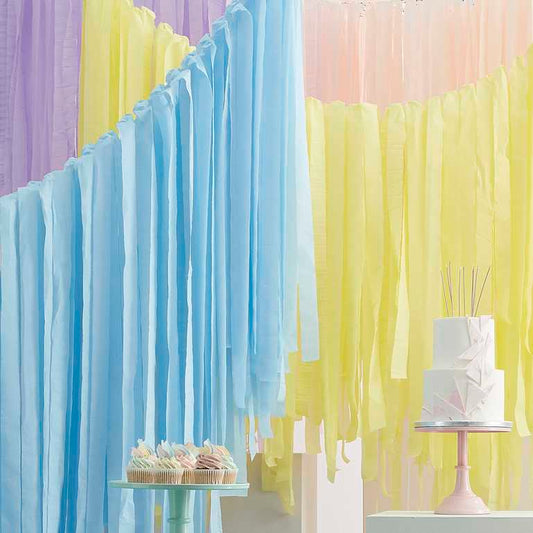 Pastel streamer ceiling decoration soft party décor Australia
