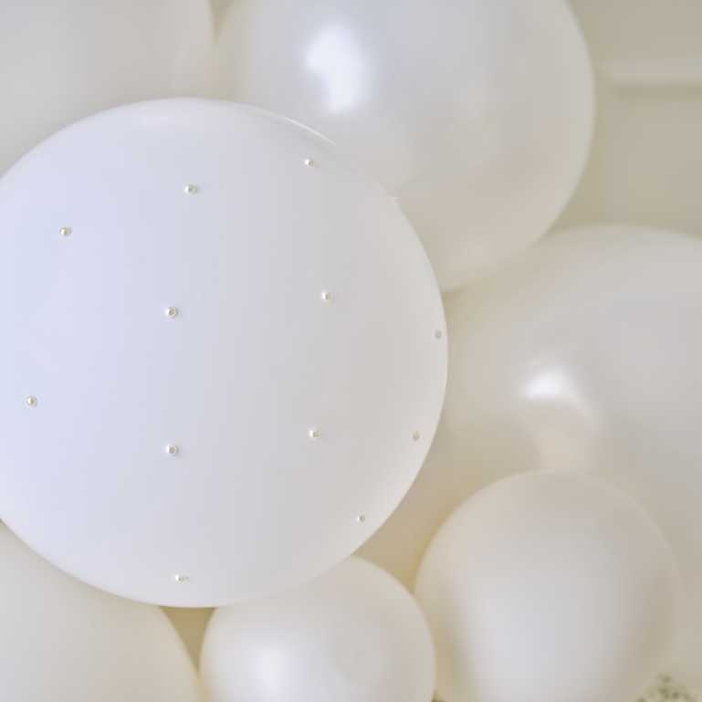 cream white pearl balloon arch kit for weddings and events Australia