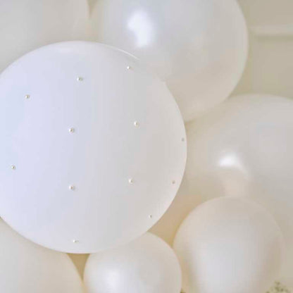 cream white pearl balloon arch kit for weddings and events Australia