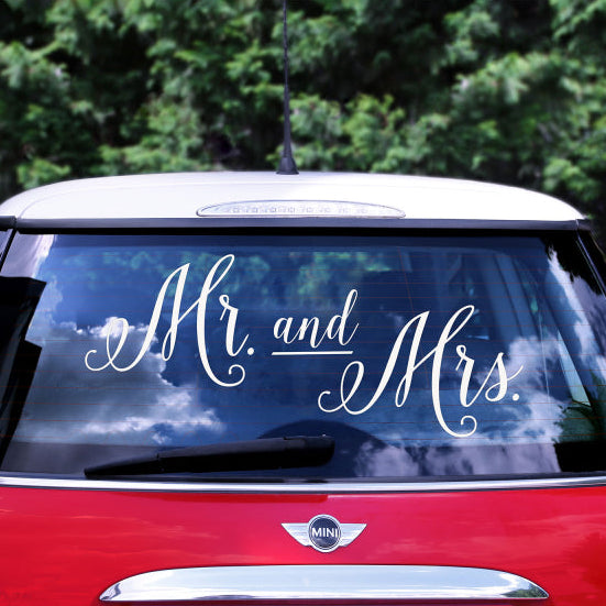 Mr and Mrs wedding car sticker decal – wedding decorations australia