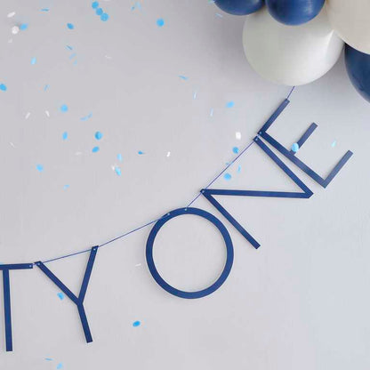 21st birthday milestone balloon banner navy balloons