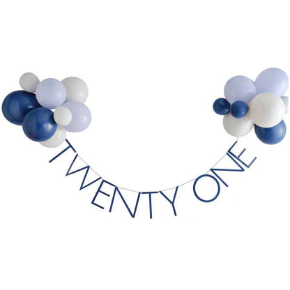 birthday party décor navy balloon bunting 21 years