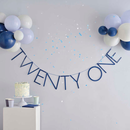 navy 21st birthday balloon bunting party decoration Australia