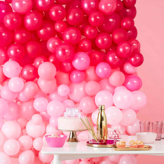 Ombre pink balloon backdrop 200cm x 200cm party decoration Australia
