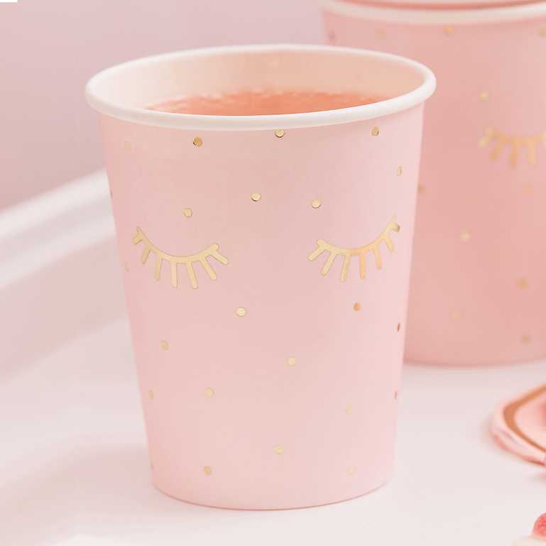 pastel pink party paper cups soft girly party supplies Party and Pout AU