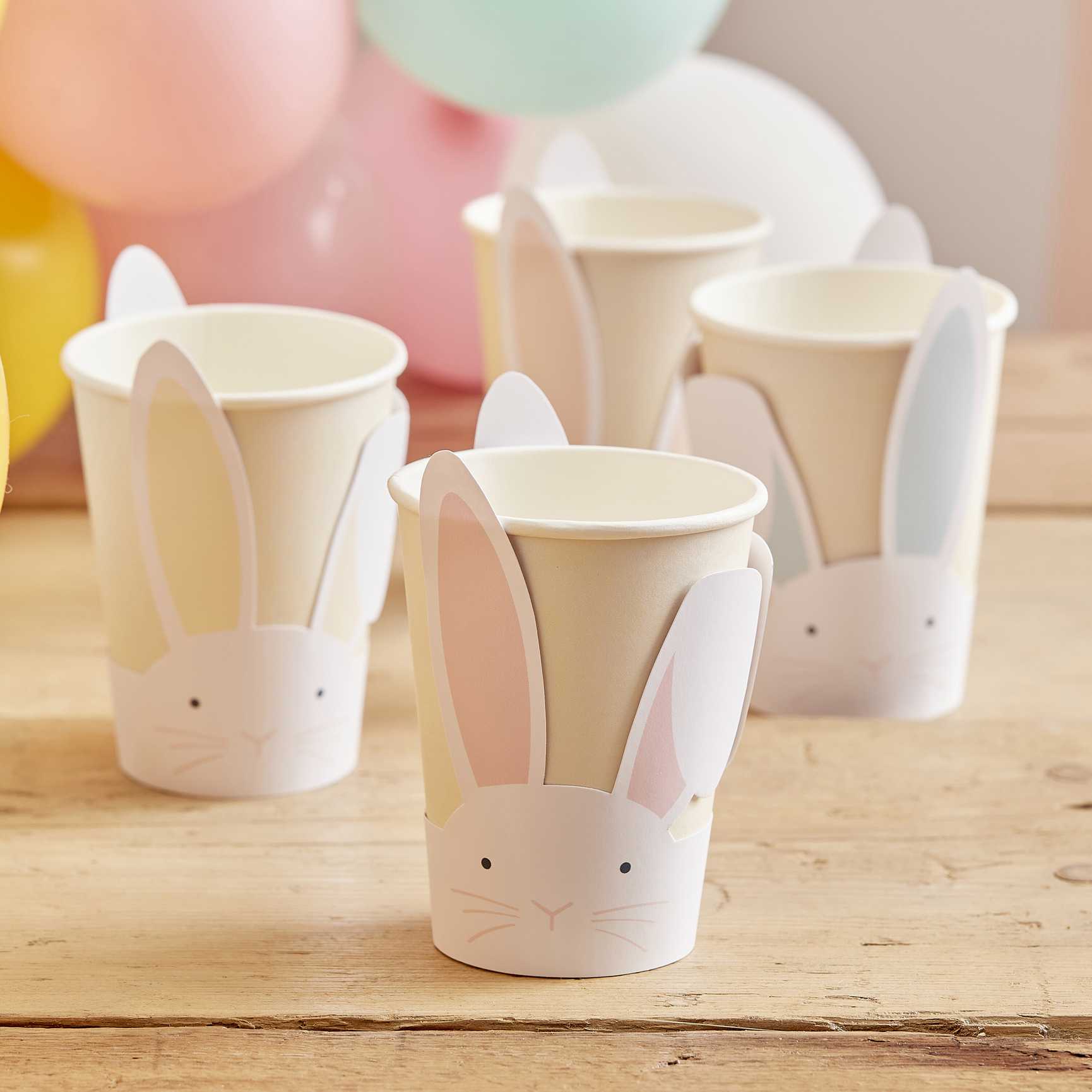Pastel Easter Bunny Paper Party Cups - cake toppers and dessert table decorations from Party & Pout Australia