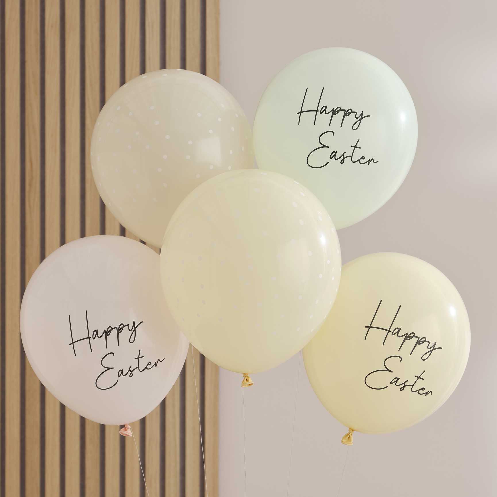 pastel Happy Easter balloons for spring party decoration