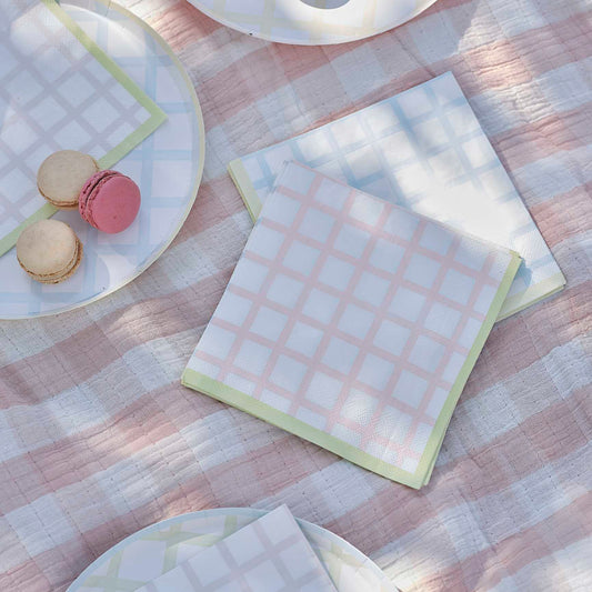 Pastel Stripes Paper Party Napkin Serviettes - party supplies and decorations from Party & Pout Australia