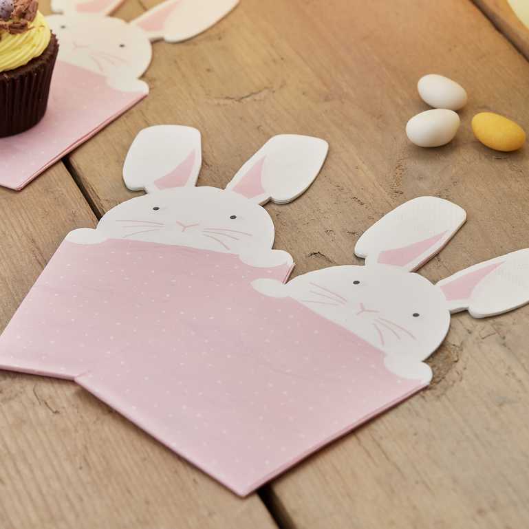 Easter bunny face napkins tableware for kids’ Easter lunch