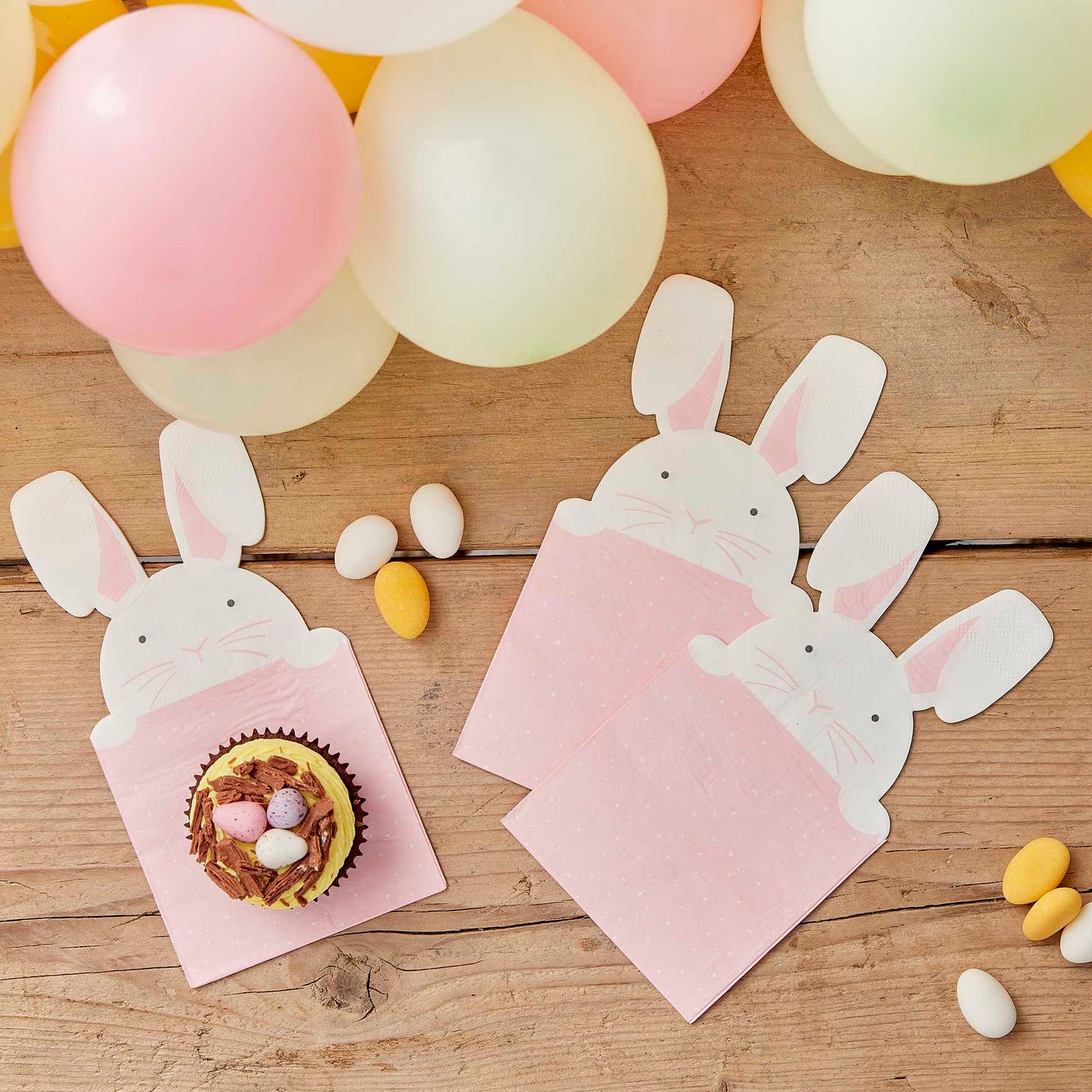 peeking bunny Easter paper napkins for holiday parties