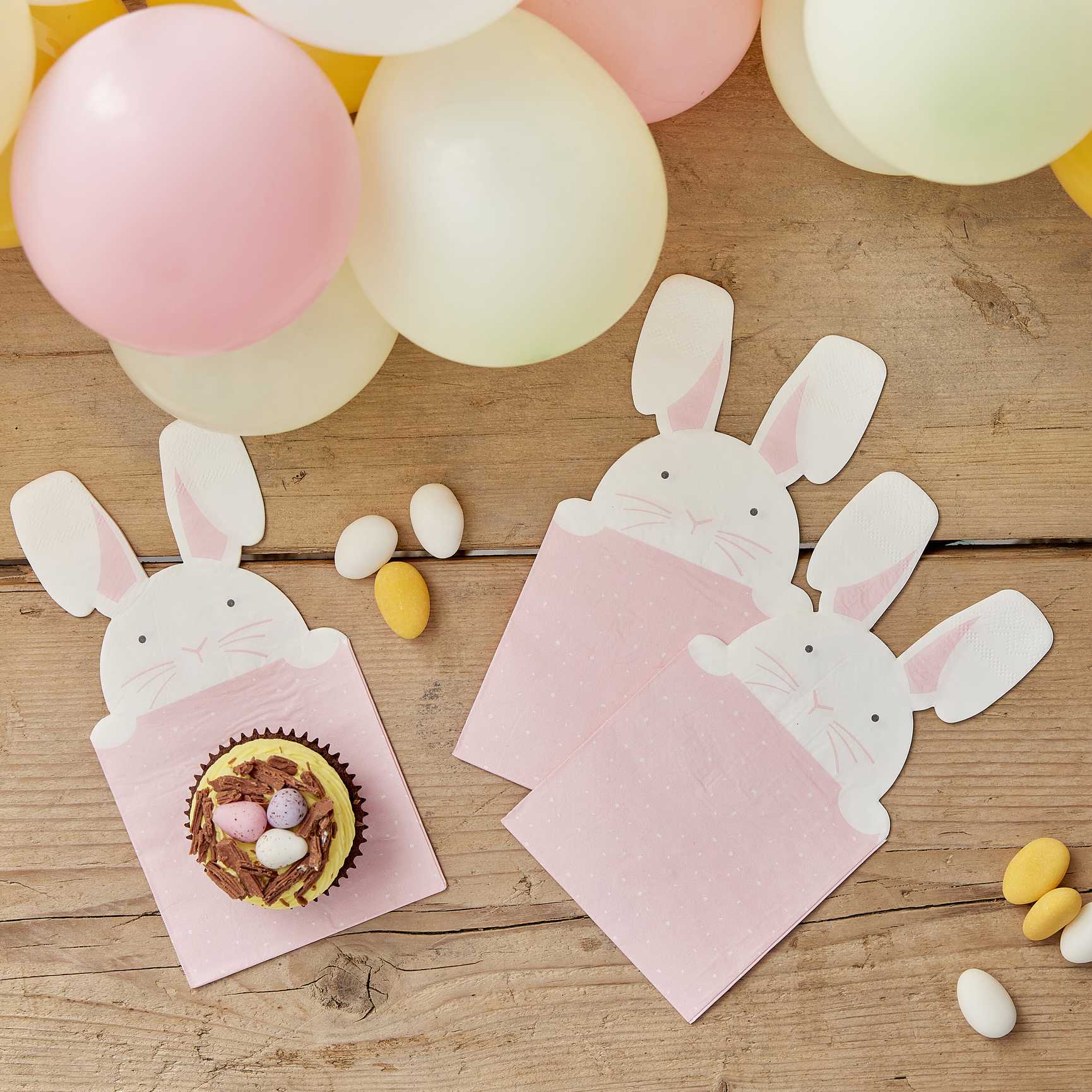 peeking bunny Easter paper napkins for holiday parties