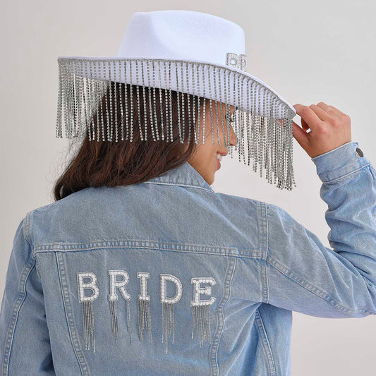 bride patches embellished tassels wedding party accessory