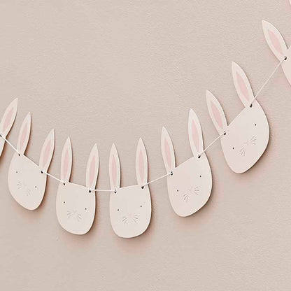 pastel bunny bunting decoration for Easter celebrations and kids’ parties