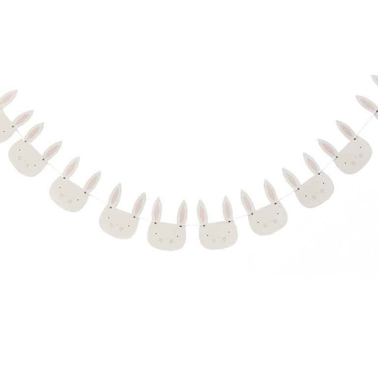 cute bunny face pennant bunting for spring or Easter home décor