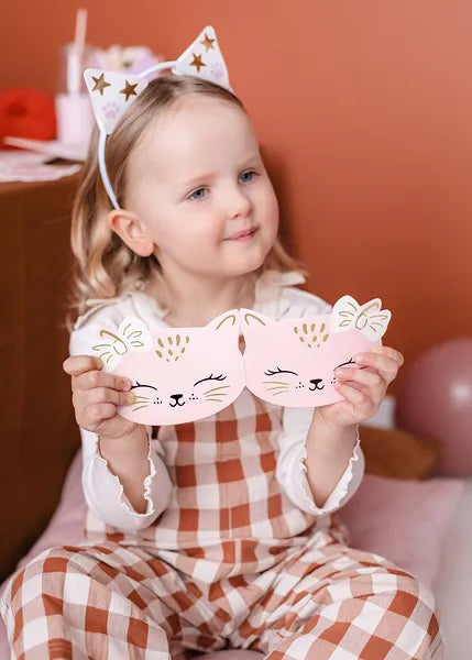 pink cat shaped birthday invitations – girls party invites australia