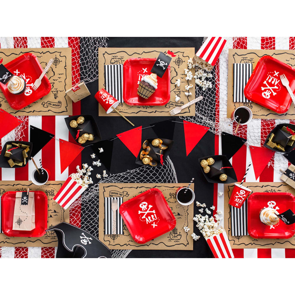 Pirate boat cupcake wrappers and toppers pack of 6 – kids pirate birthday party decorations Australia
