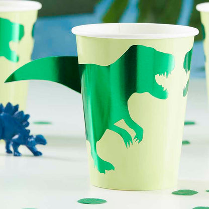 dinosaur themed disposable paper cups children’s party supplies