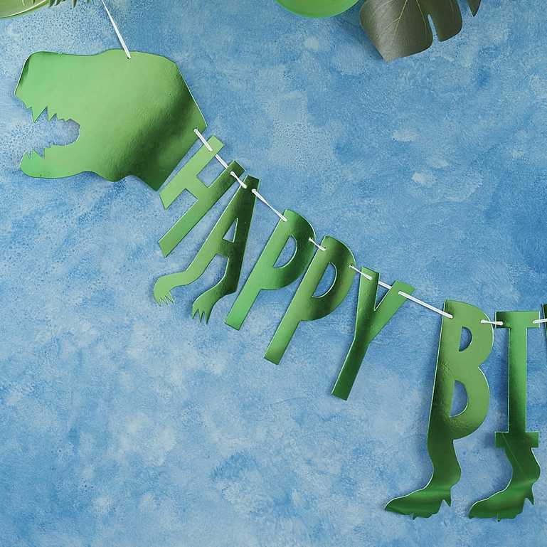 dinosaur birthday garland banner children’s party supplies