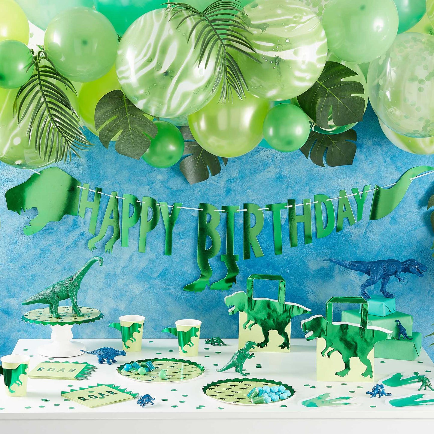 colourful dinosaur party bunting happy birthday kids event décor