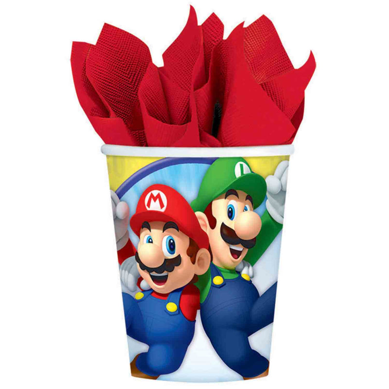 Super Mario Brothers Paper Party Cups Pk 8 - party cups and drinkware from Party & Pout Australia