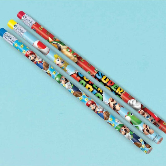 Super Mario Brothers Penciles Party Bag Favours Pk 12 - party favour bags, treat boxes and gift packaging from Party & Pou...