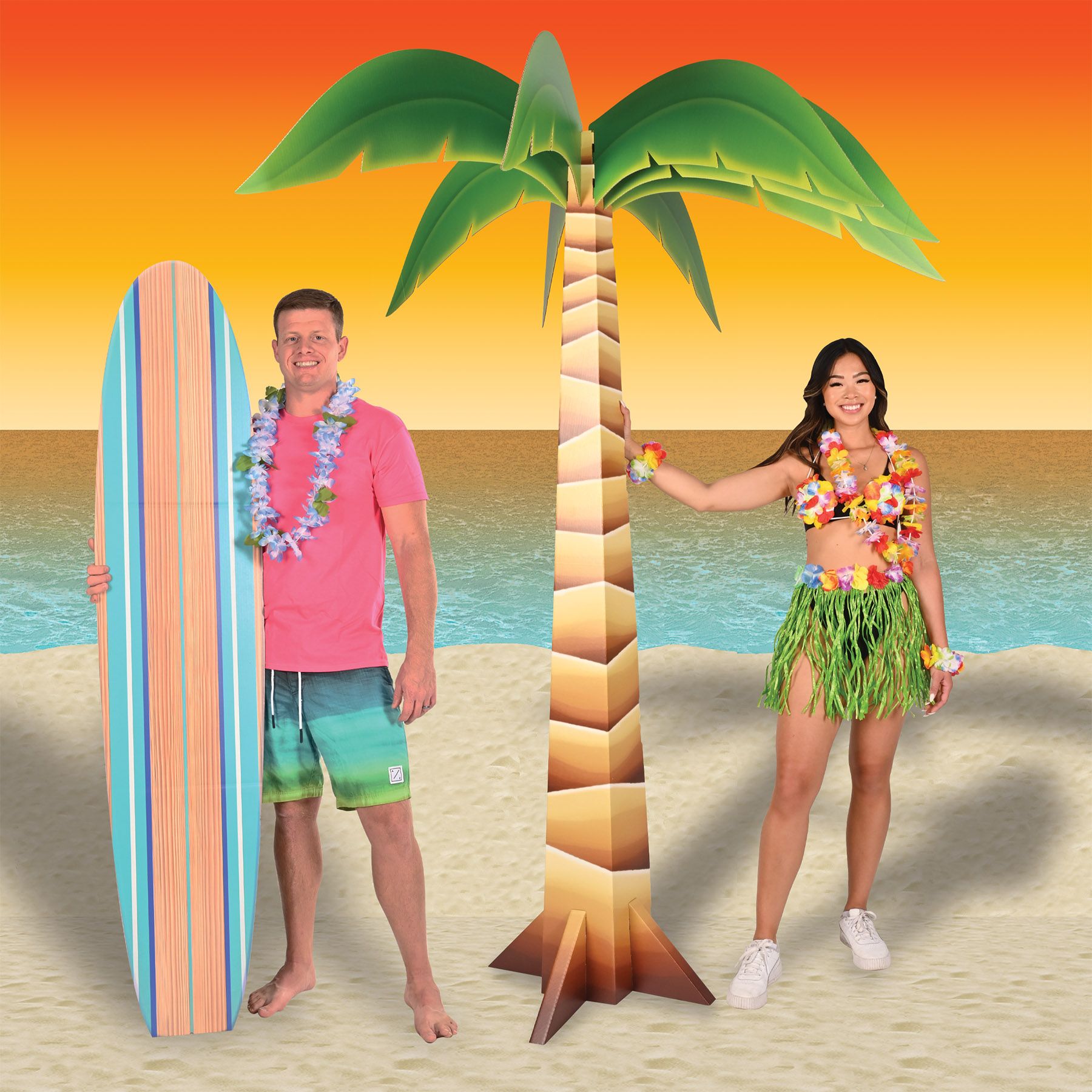 stand up surfboard cardboard prop – summer party supplies