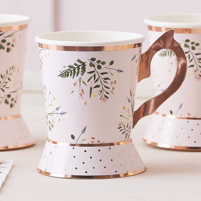 Let's Par Tea Floral Paper Party Teacup Mug Cup - party cups and drinkware from Party & Pout Australia