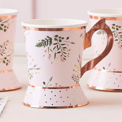 Let's Par Tea Floral Paper Party Teacup Mug Cup - party cups and drinkware from Party & Pout Australia