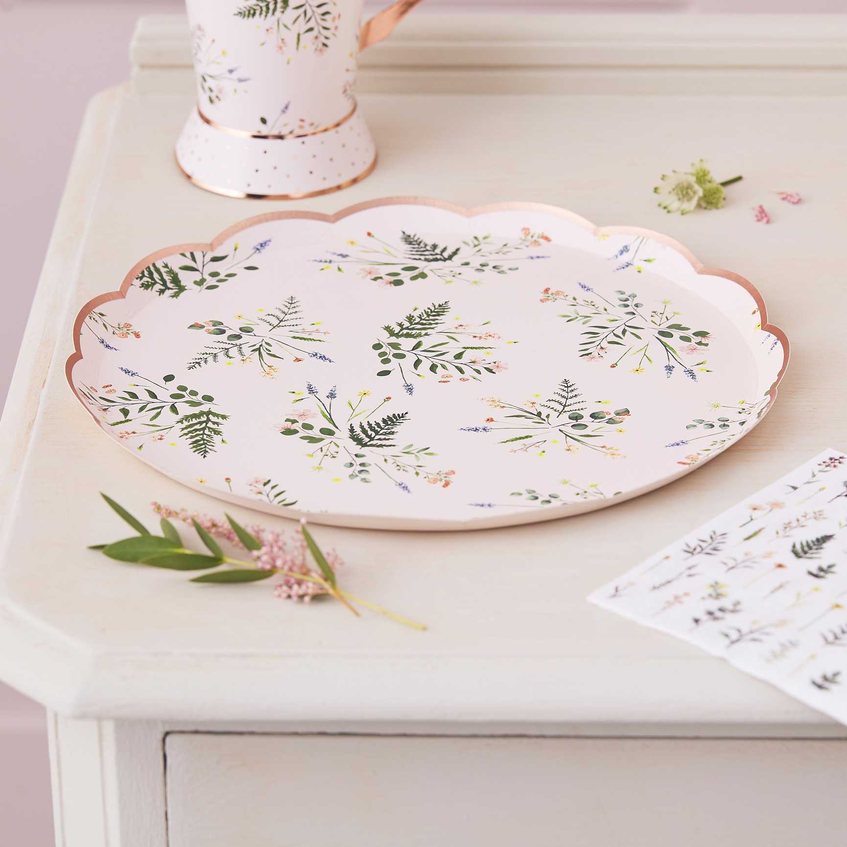 Let's Par Tea Floral Paper Party Plates - party plates and tableware from Party & Pout Australia