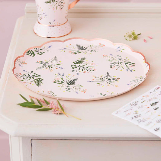 Let's Par Tea Floral Paper Party Plates - party plates and tableware from Party & Pout Australia