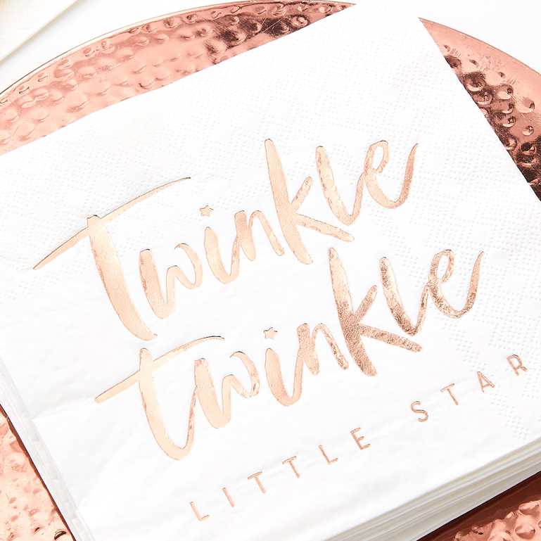 twinkle twinkle little star napkins rose gold foil baby shower decorations australia