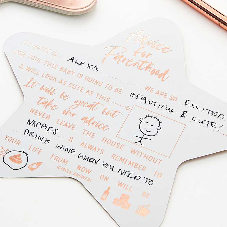 party and pout rose gold baby advice card set newborn shower decorations australia
