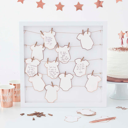 babygrow frame baby shower guest book alternative wooden frame keepsake party and pout australia
