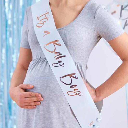 twinkle twinkle it’s a baby boy sash pastel blue baby shower accessory party and pout australia