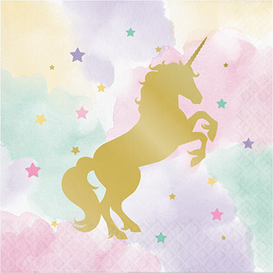 Sparkle Unicorn Birthday Party Napkins Pk 16 - party napkins and serviettes from Party & Pout Australia