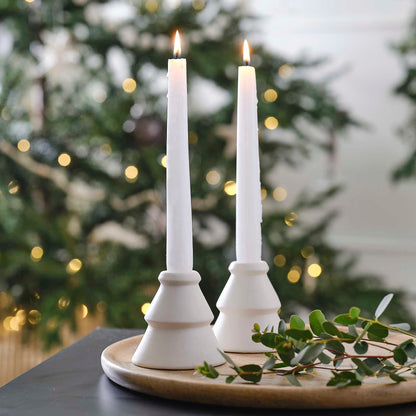 White Ceramic Christmas Tree Candle Holders - Christmas party decorations and tableware from Party & Pout Australia