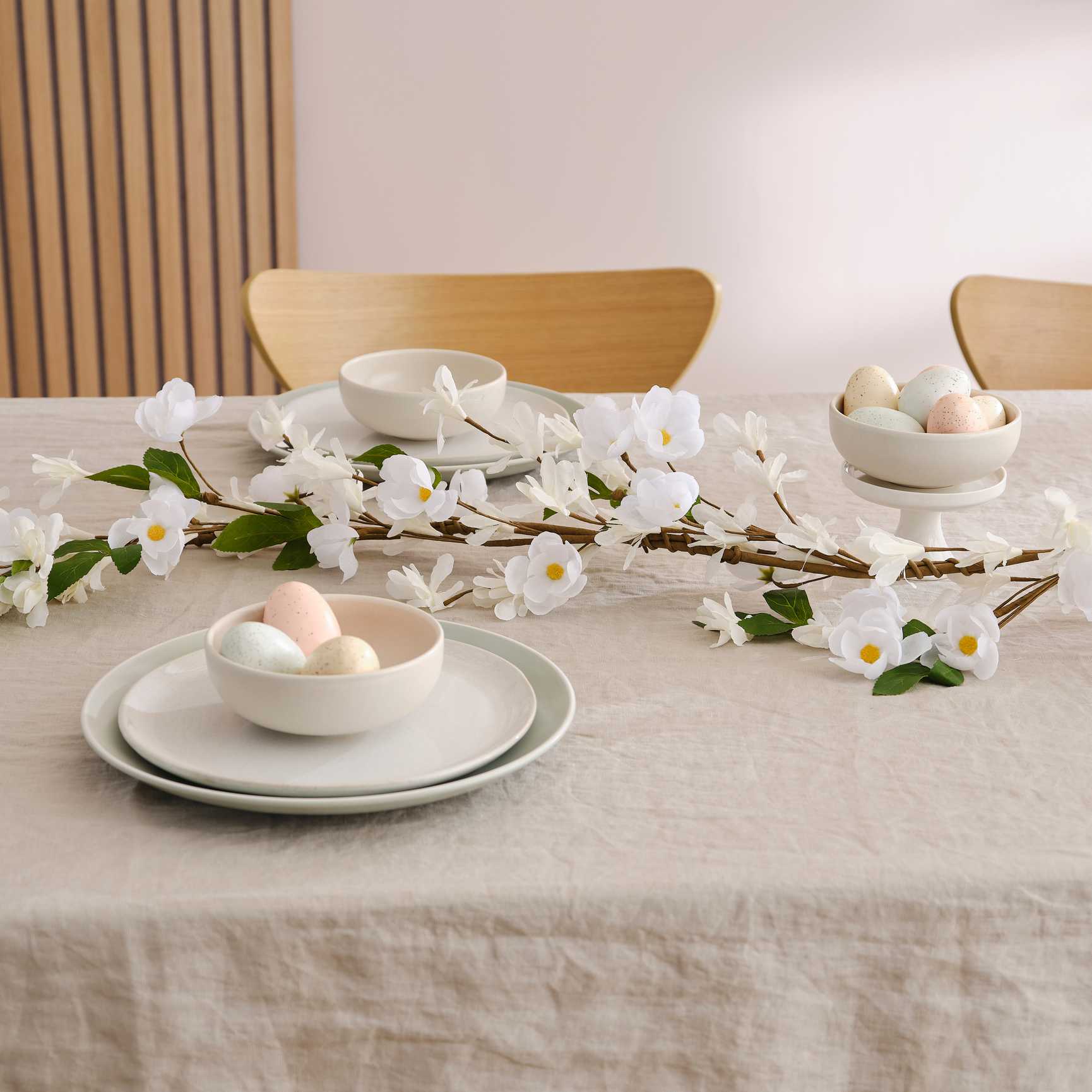 white blossom artificial flower garland for party or home décor