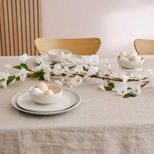 white blossom artificial flower garland for party or home décor