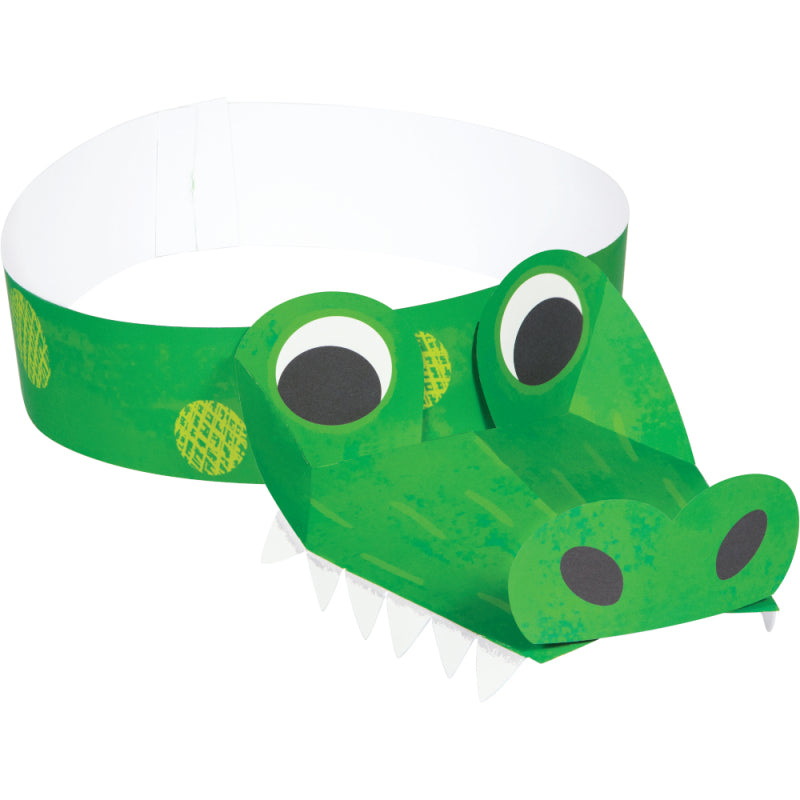 Alligator Crocodile Paper Party Hat Headbands Pk 8 - party supplies and decorations from Party & Pout Australia