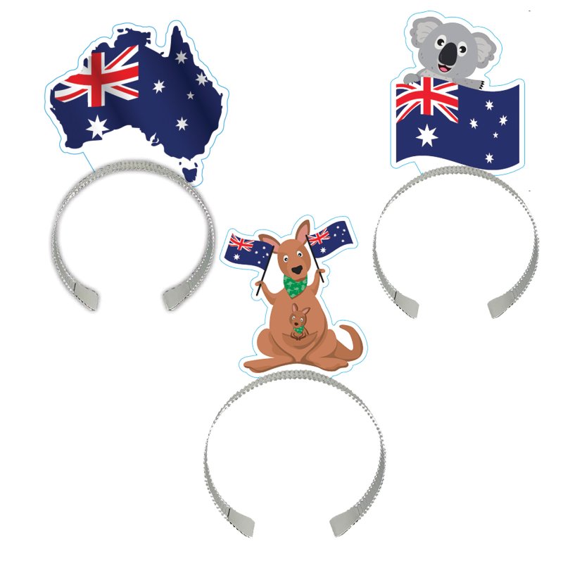 Australia Day Flags & Kangaroo Party Headbands - party supplies and decorations from Party & Pout Australia