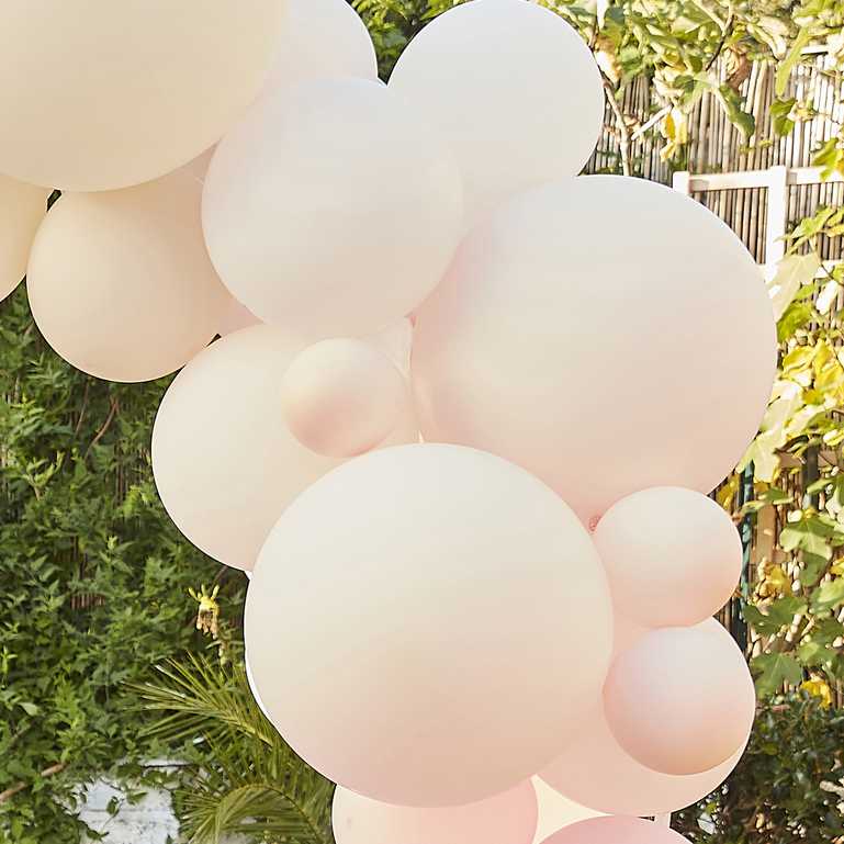 Soft pastel balloon arch kit for baby shower birthday party décor