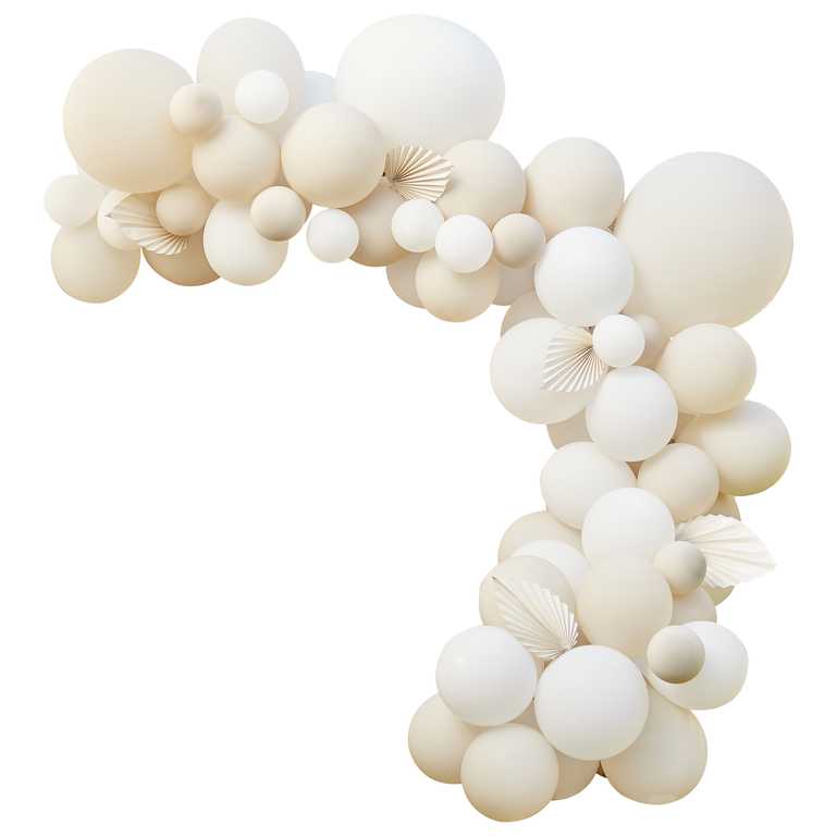 nude white balloon backdrop kit for event styling and party supplies