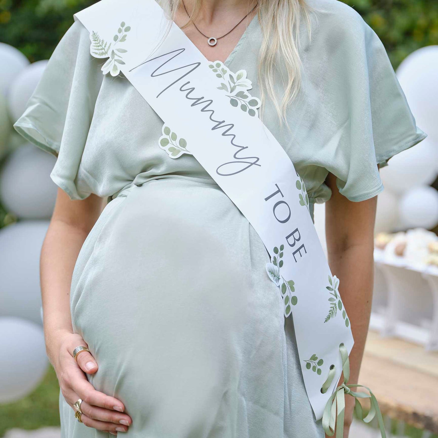 mum to be botanical baby shower sash elegant maternity sash newborn celebration décor
