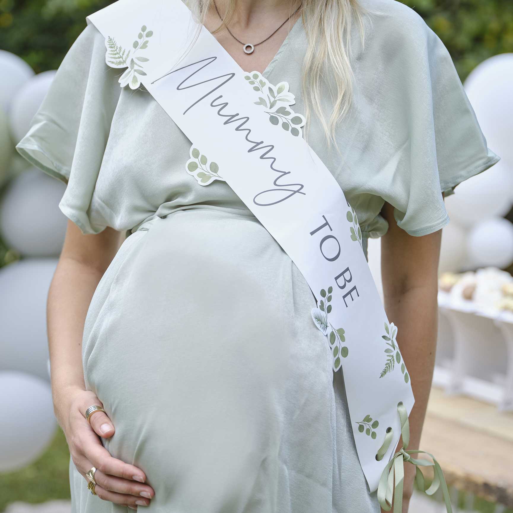 mum to be botanical baby shower sash elegant maternity sash newborn celebration décor