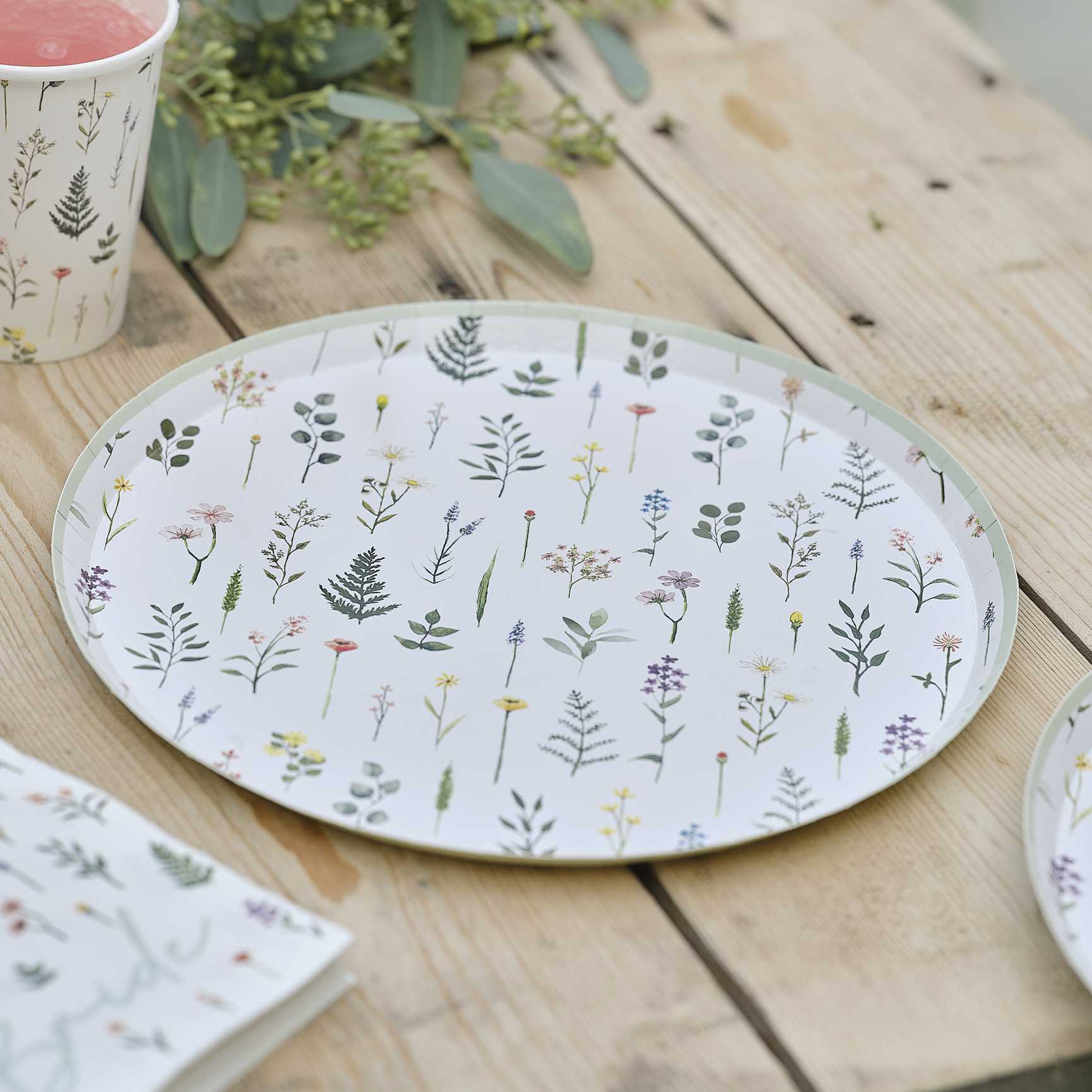Bridal Bloom Floral Paper Party Plates - party plates and tableware from Party & Pout Australia
