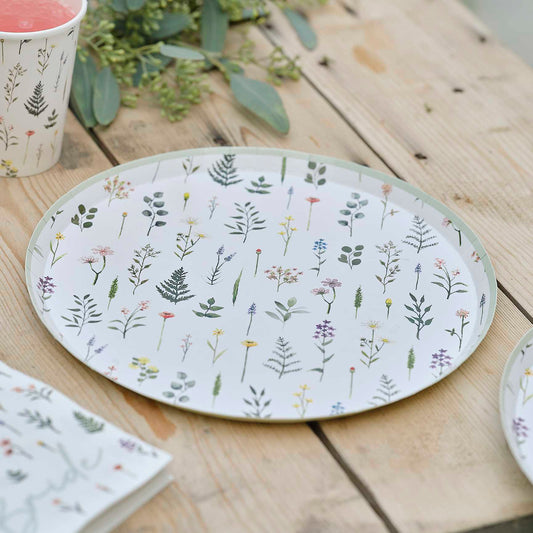 Bridal Bloom Floral Paper Party Plates - party plates and tableware from Party & Pout Australia