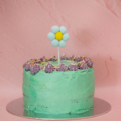 baby blue floral cake decoration topper for birthday and shower cakes